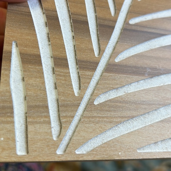 Palm leaf Mini Wooden Laser Cut Wall Decor Display - Three Piece Brown/W… - Picture 9 of 15